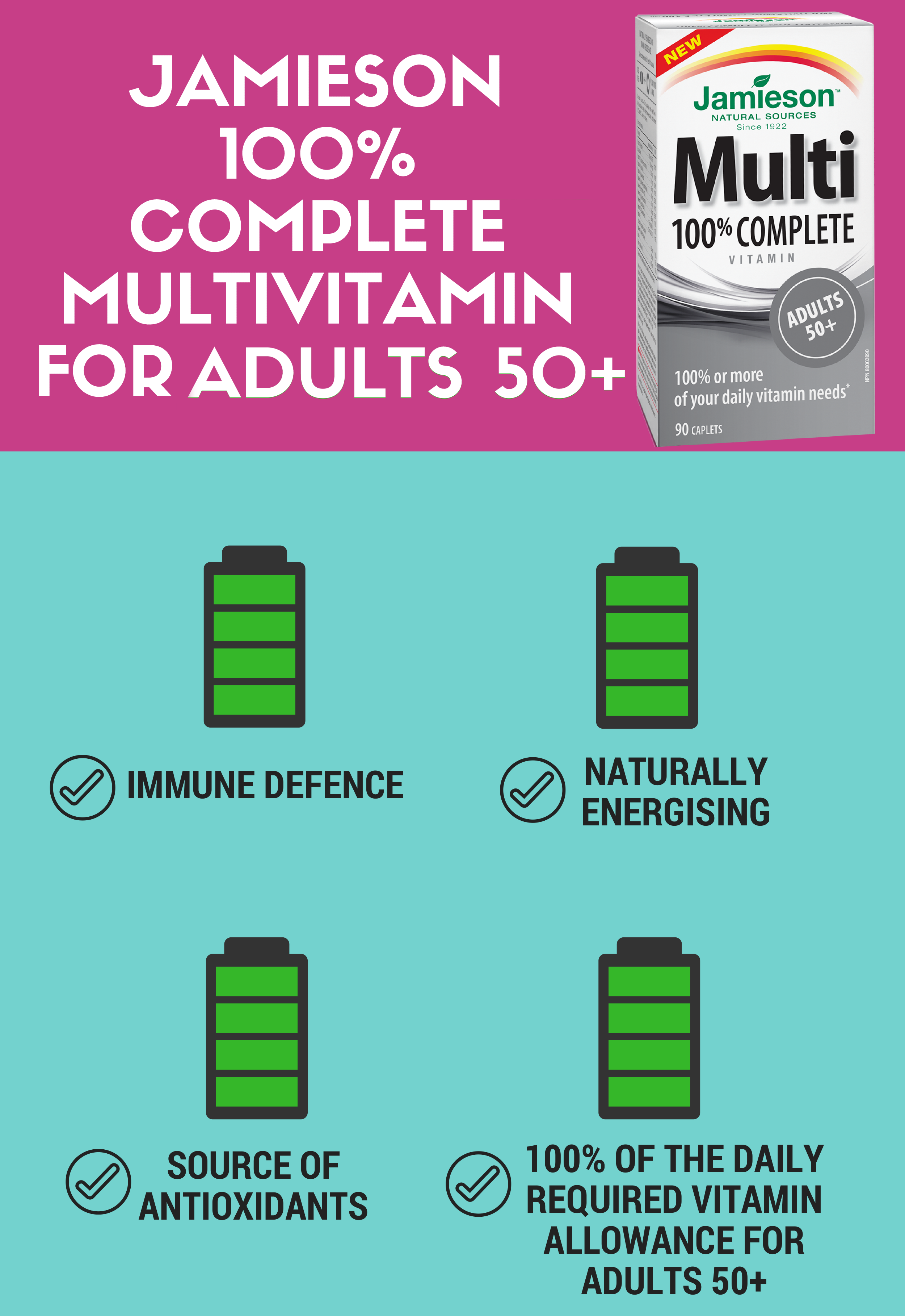 Jamieson 100% Complete Multivitamin for Adults 50+